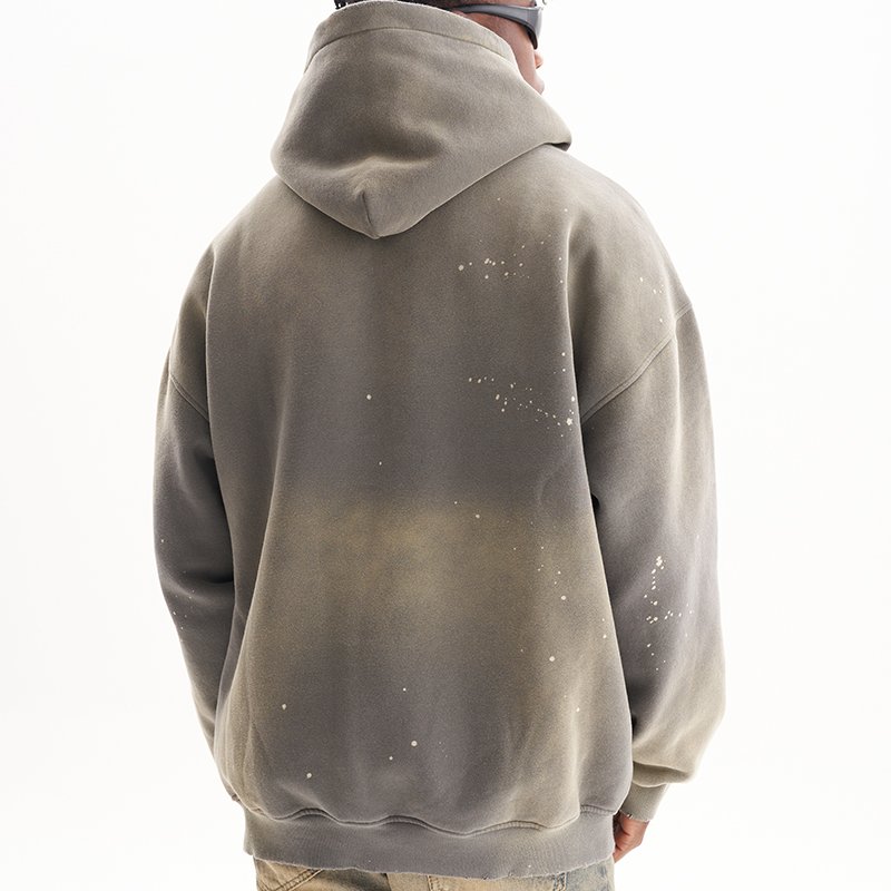 clothing manufacturers custom acid wash distressed hoodie oversized boxy cropped streetwear hoodies for men