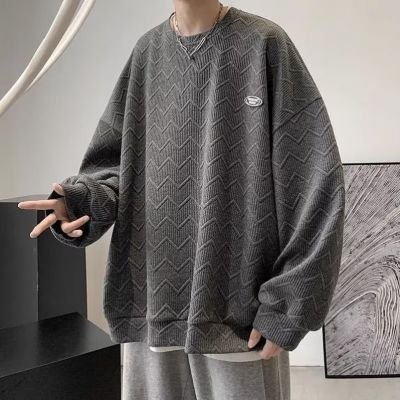 Waffle sweater men's new spring and autumn couples round neck men's shirts Men's hoodies