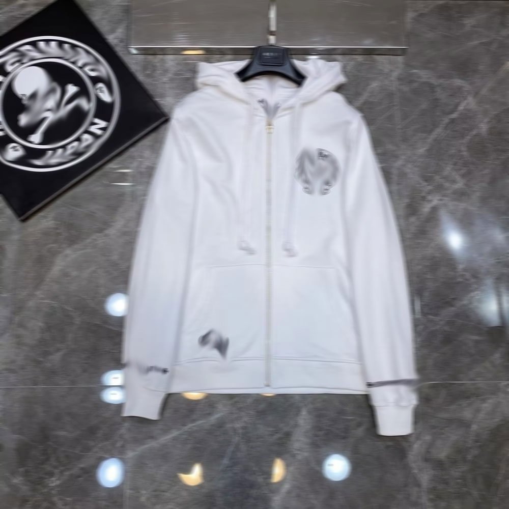 2024 The latest designer brand Heart Chrome classic horseshoe cross Sanskrit large flower arm zipper hoodie