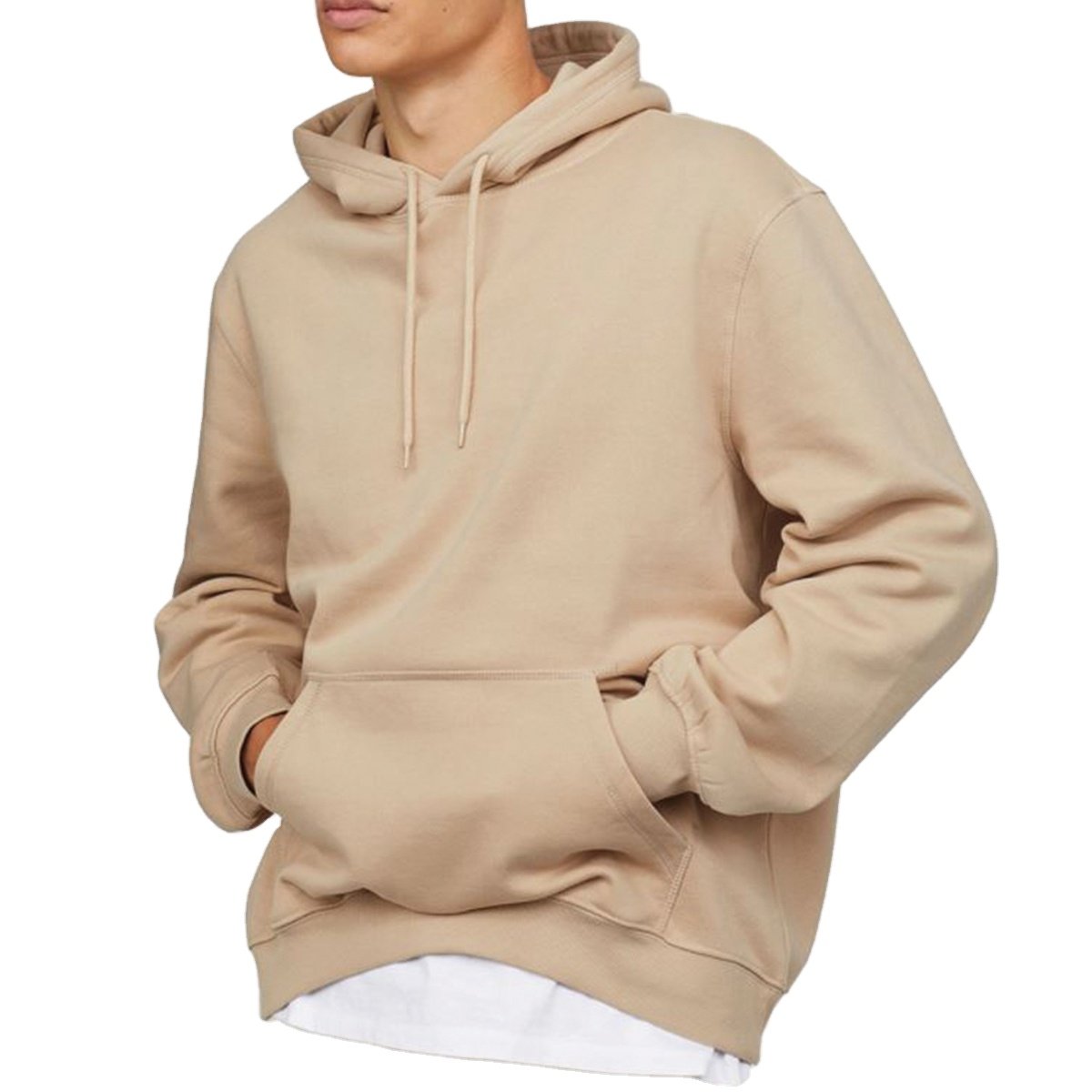 Sweatshirts Thrift Branded Oversized Jumper Plus Size Men Clothing Beige Heavy Cotton Hoodies