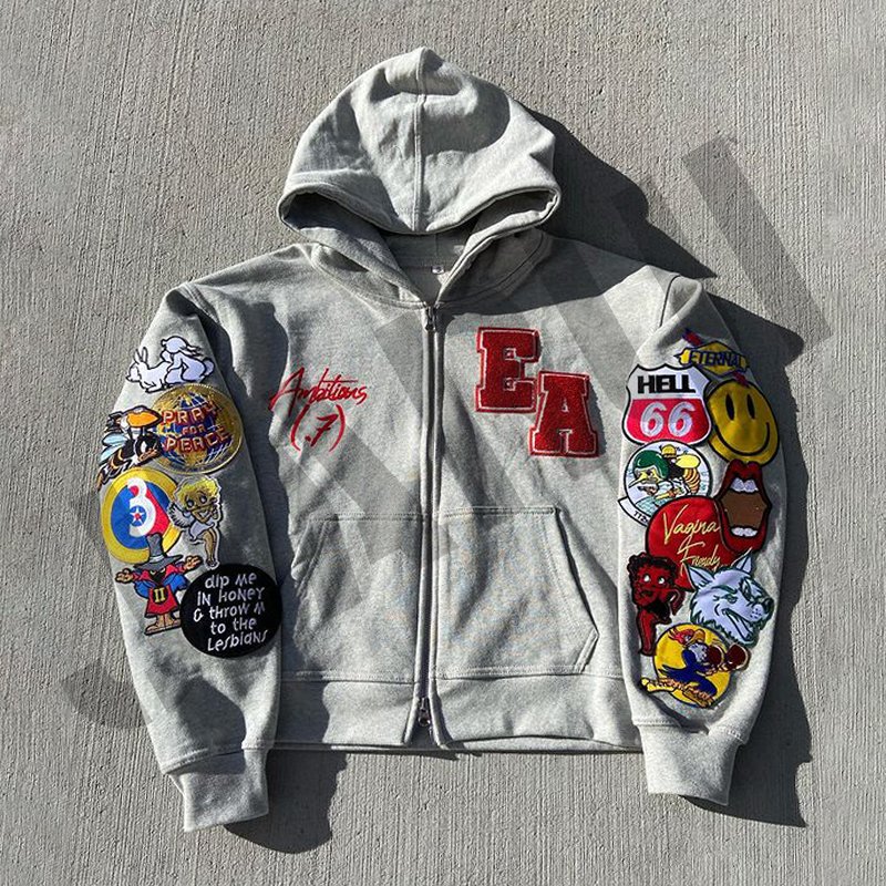 Manufacturer Tracksuit Sweatpants Sweatsuit Acid Washed French Terry Zip Up Dtg Printing Custom Vintage Wash Men's Hoodies Set