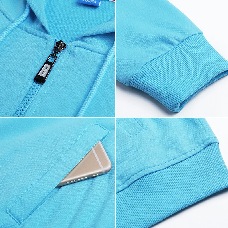 Custom logo embroidery full-zip hodie unisex fleece hood zip up jacket zipped up hoodies sweatshirt