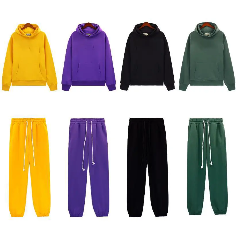 Urban Fashion Fusion Designer Brand Name Men's Hoodies Wholesale Women's Set in Cotton Pants and Coats