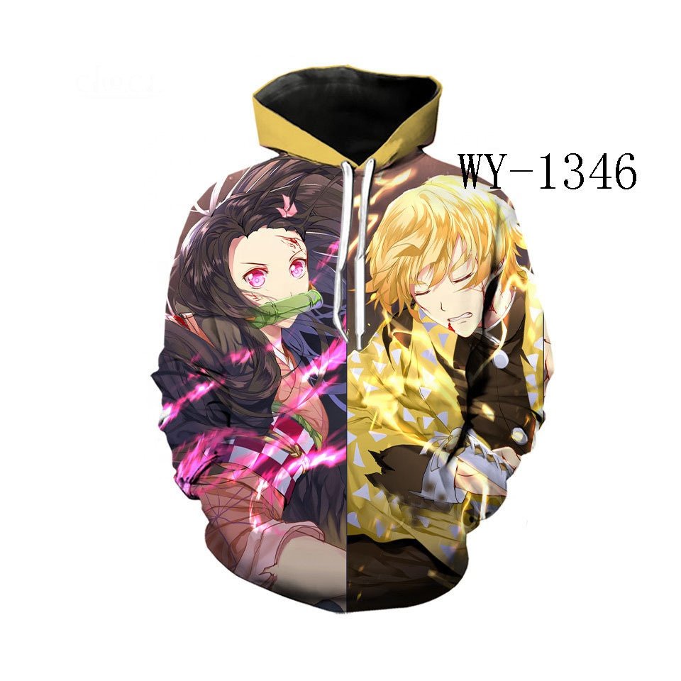 2023 New Anime Series Demon Slayer hoodies 3D Printed Hoodie Men's and Women's Fashion Casual Sportswear Children's Sweatshirt