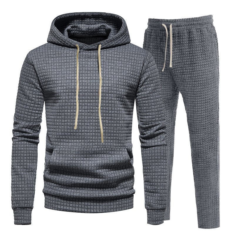 Fashion custom Gym hoodie soft blank cotton lightweight long sleeve waffle fabric men's hoodie with drawstring