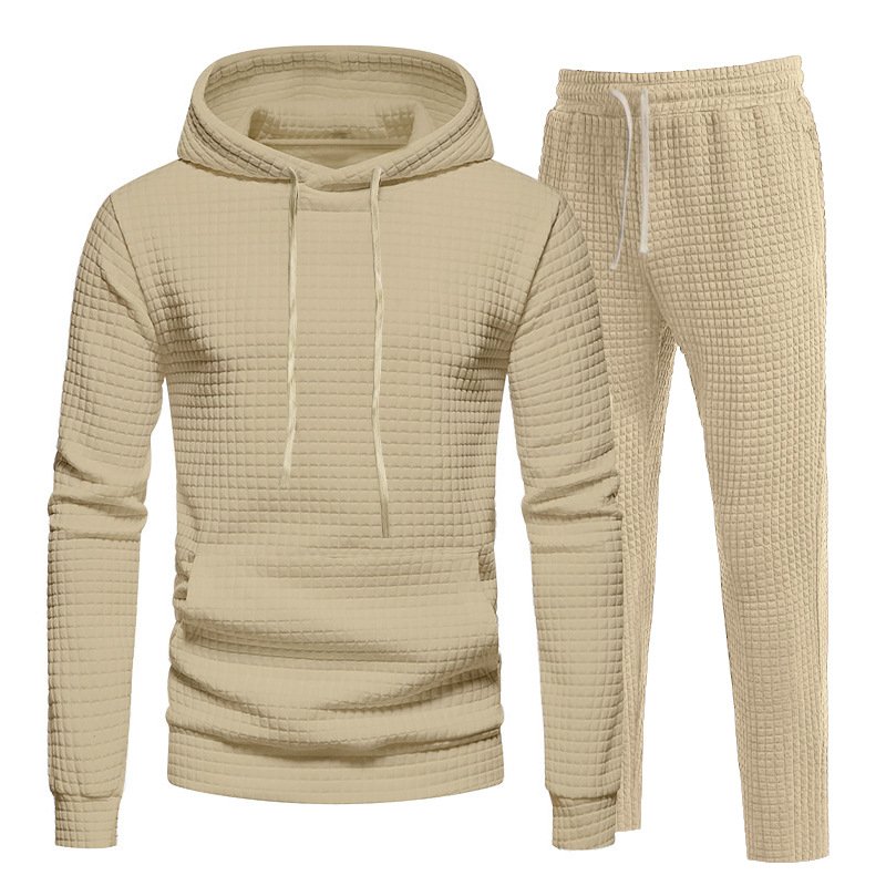 Fashion custom Gym hoodie soft blank cotton lightweight long sleeve waffle fabric men's hoodie with drawstring