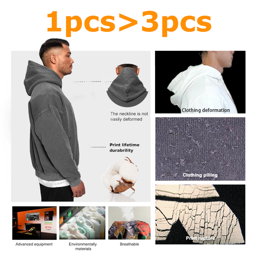 custom men's hoodies oversized 100% cotton drop shoulder streetwear 500gsm heavy weight logo design hoodie hoodies for man