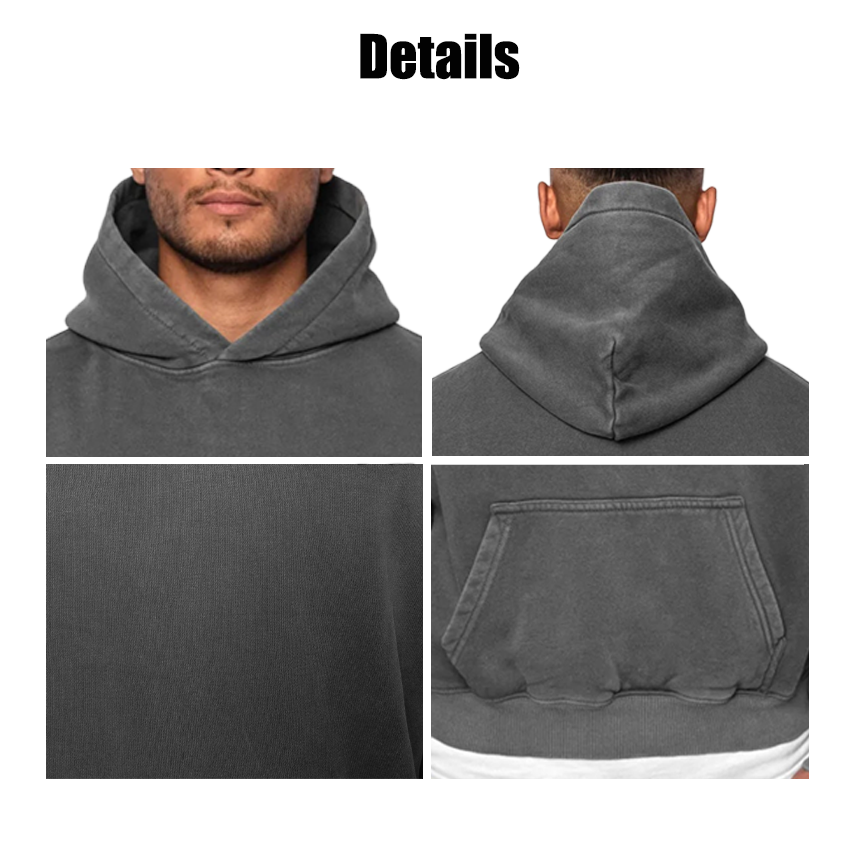 custom men's hoodies oversized 100% cotton drop shoulder streetwear 500gsm heavy weight logo design hoodie hoodies for man