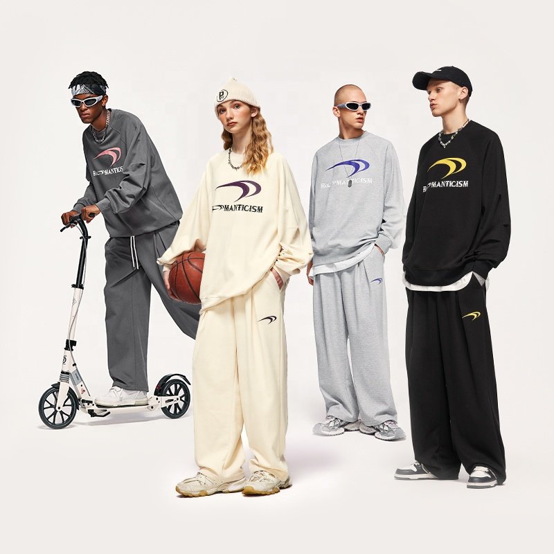 INFLATION Crack Printed pullover hoodie and sweatpants set men's hoodies & sweatshirts oversize tracksuits for men