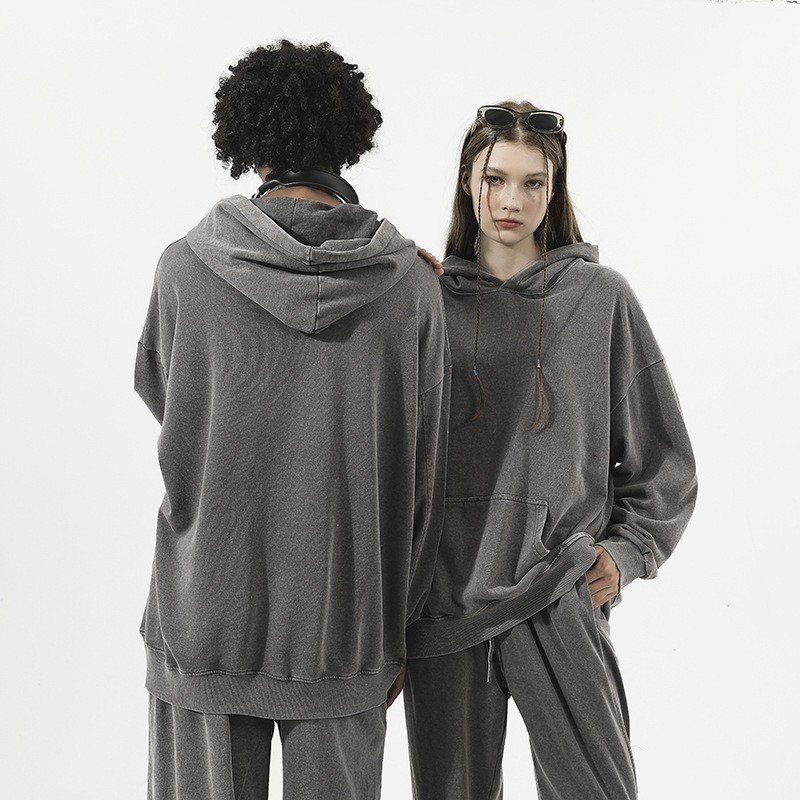 2024 Hot Selling Pure Cotton Acid Washed Hoodies Custom Logo Graphic Men's Hoodies Casual Outdoor Sports Plus Size Men's Hoodies