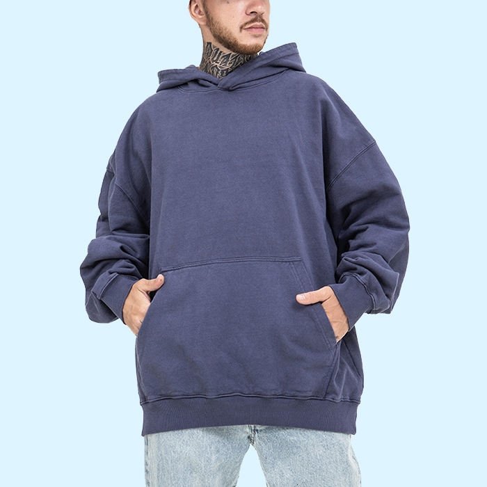 Wholesale 100% Cotton Men's Hoodie Plain Custom Heavyweight Patchwork Washed Hoodie Oversized Blank Vintage Acid Wash Hoodie