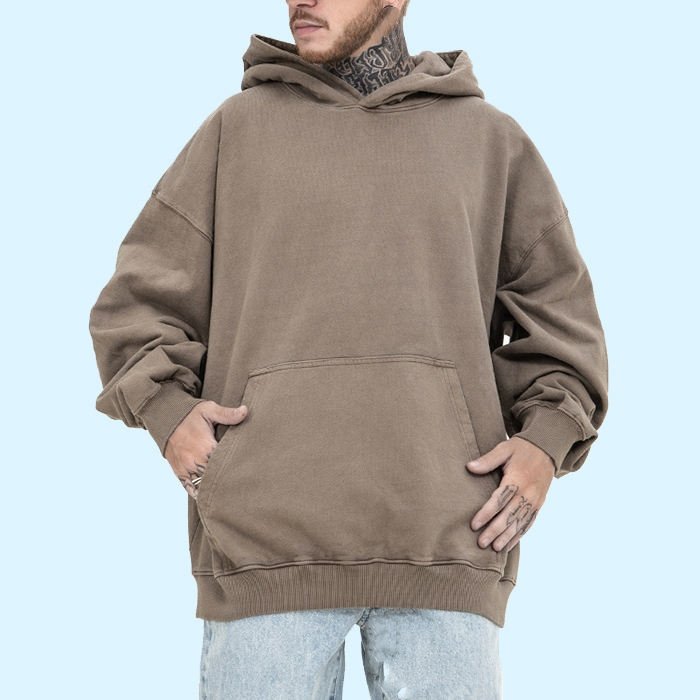 Wholesale 100% Cotton Men's Hoodie Plain Custom Heavyweight Patchwork Washed Hoodie Oversized Blank Vintage Acid Wash Hoodie