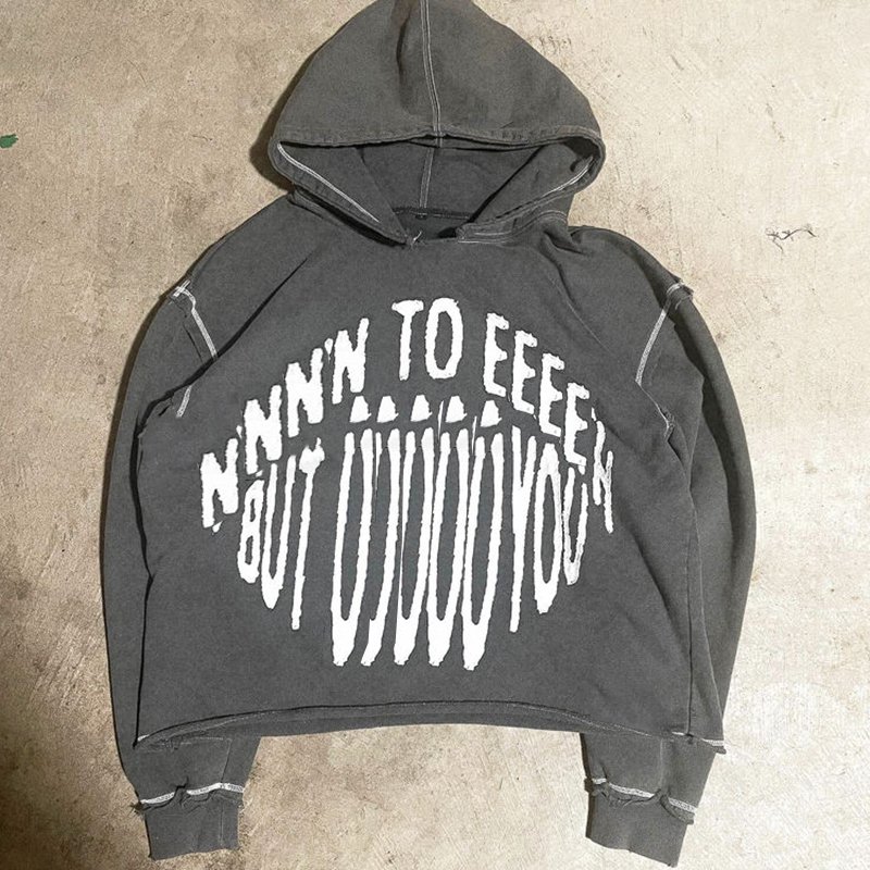 Dongguan Custom logo oversized 400 gsm acid vintage washed distressed embroidered applique patch embroidery cropped hoodie men