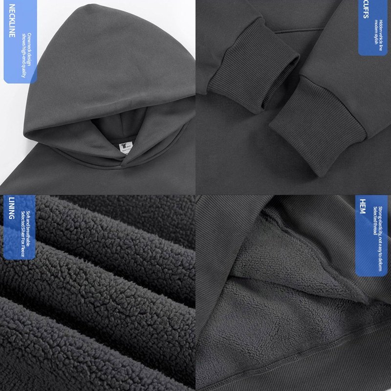 Fleece Cotton 500 GSM Pullover Men Custom Embroidery Gym Hoodies