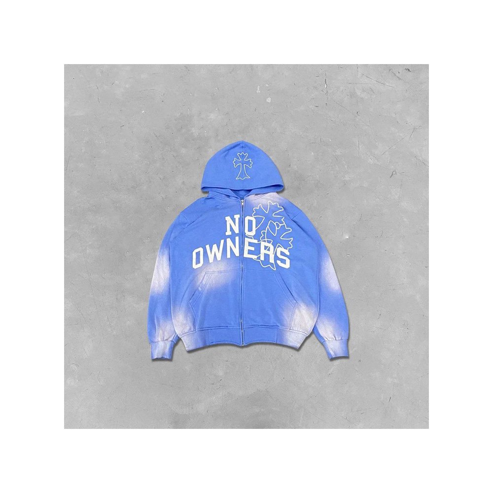 Custom Men's Hoodies 100% Cotton Streetwear Zip Up Hoodie Oversized Vintage Heavy Weight 500gsm Acid Washed Hoodies for Man