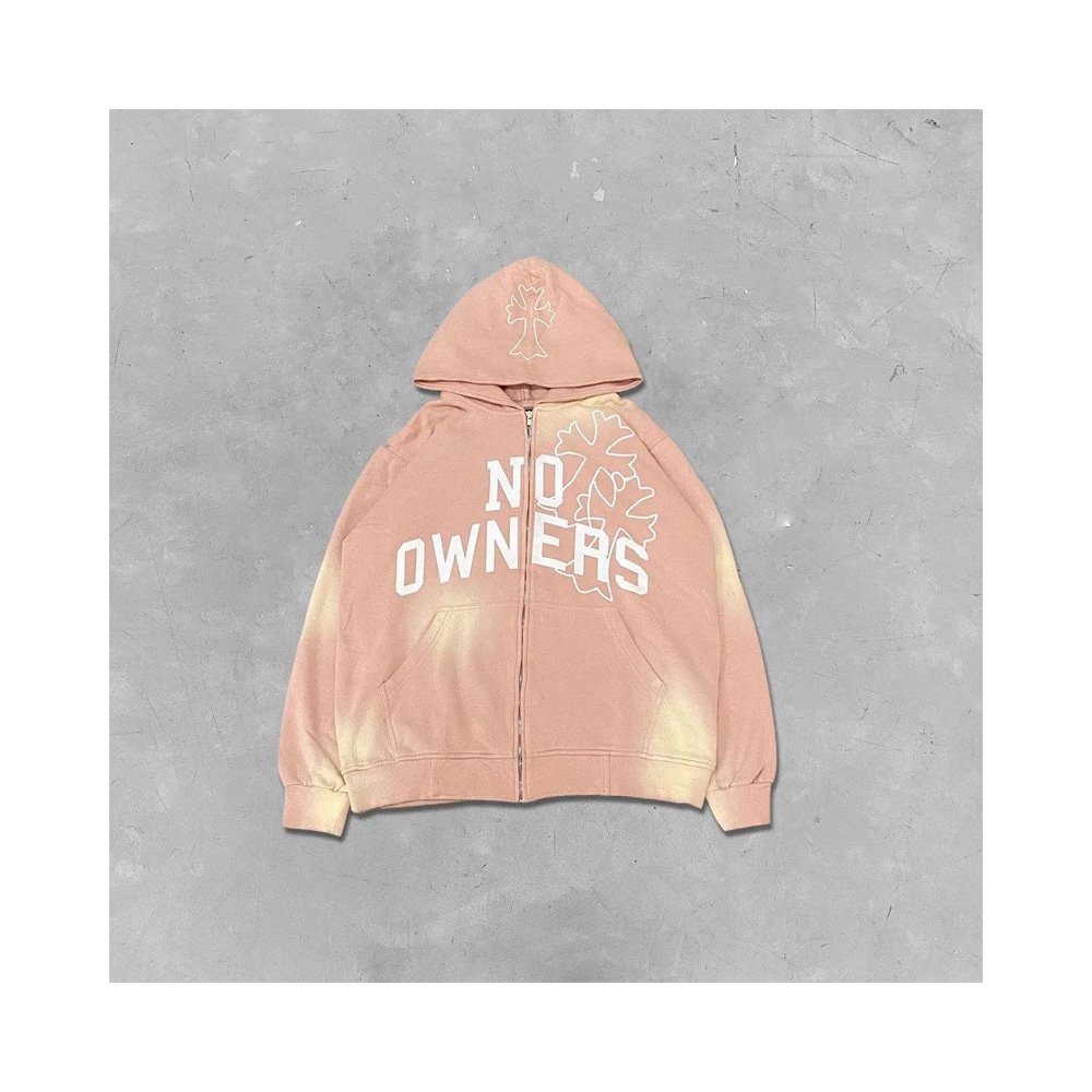 Custom Men's Hoodies 100% Cotton Streetwear Zip Up Hoodie Oversized Vintage Heavy Weight 500gsm Acid Washed Hoodies for Man