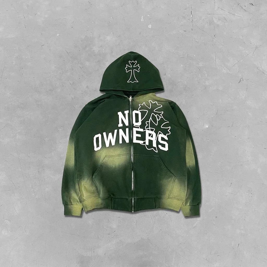 Custom Men's Hoodies 100% Cotton Streetwear Zip Up Hoodie Oversized Vintage Heavy Weight 500gsm Acid Washed Hoodies for Man