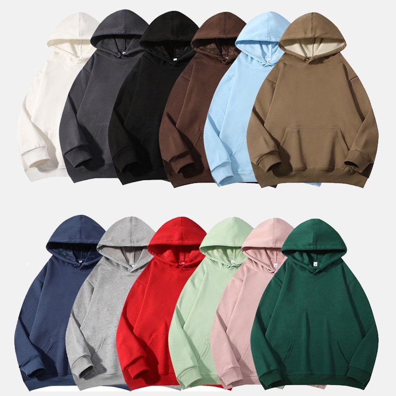 Fashionable Custom Design 420 Gsm Heavyweight Cashmere Solid Hoodie Thick Pullover Men's Hoodie