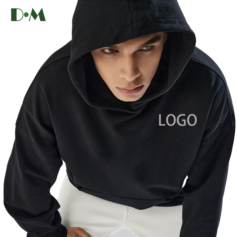 2024 Autumn Manufacturer Solid Blank Pullover No Rope Custom LOGO 100%Cotton French Terry Oversized Streetwear Men's Hoodie