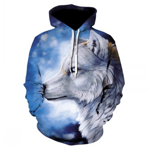 Embossed Hoodie Sweatshirts Wholesale Galaxy Wolf 3D Print Hoodies Men Plus Size Men's Hoodies