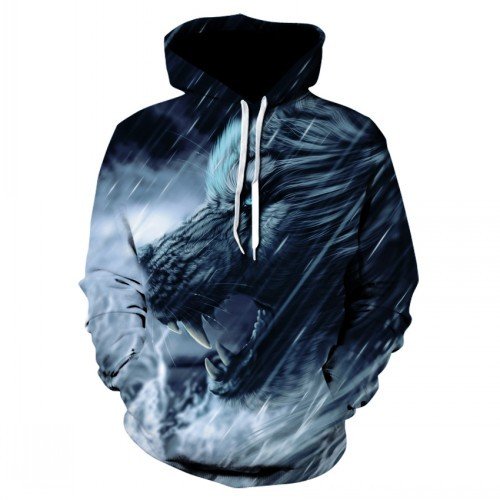 Embossed Hoodie Sweatshirts Wholesale Galaxy Wolf 3D Print Hoodies Men Plus Size Men's Hoodies