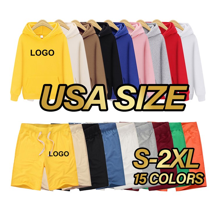 2022 Simple Fashionable Men Vintage Drop Shoulder Embroidery Sweatpants And Hoodie Short Set Track Suits For Men