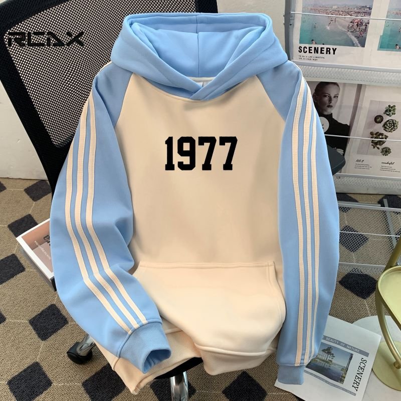 Custom designer micro-label men's hoodie with color striped shoulder loose casual thick plus fleece jumper sports hoodie
