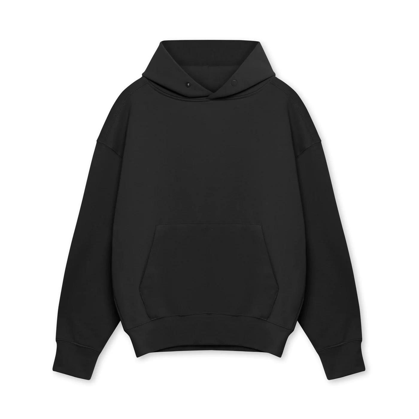 High Quality 380GSM 100% cotton Wholesale Plain logo Men's Blank Fleece Loose Custom Luxury Unisex hoodies for men