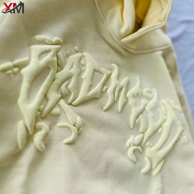Wholesale Fashion Unisex Puff Printing Custom Logo Sweatshirt Embroidery Cotton Pullover Plus Size Men's Hoodies