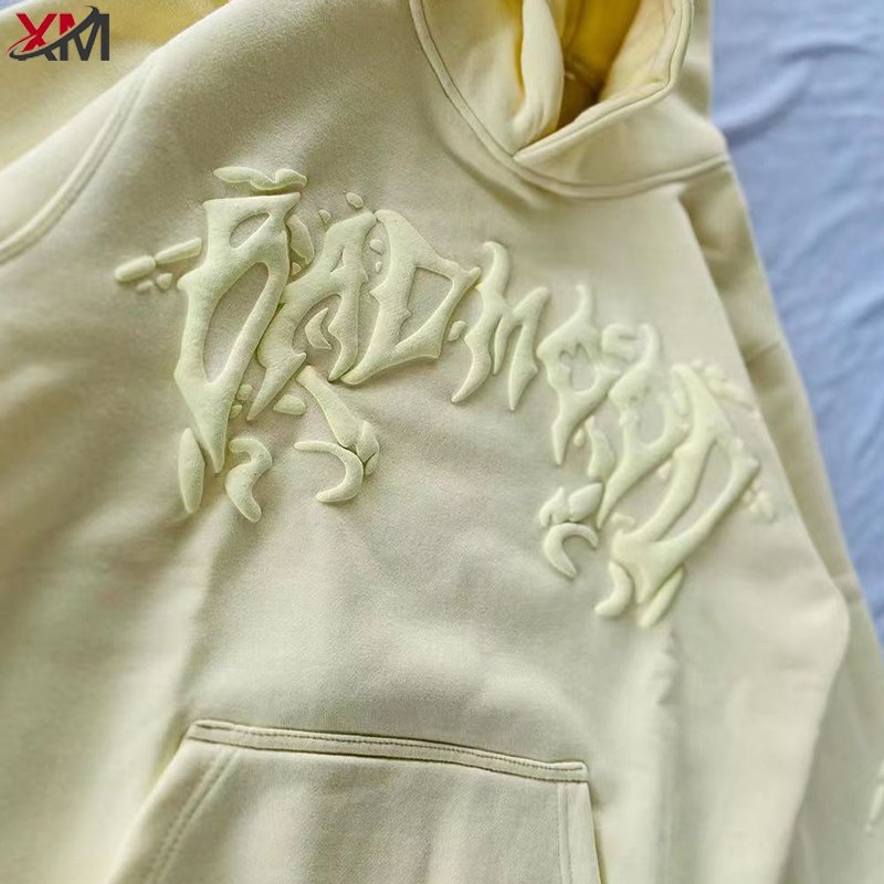 Wholesale Fashion Unisex Puff Printing Custom Logo Sweatshirt Embroidery Cotton Pullover Plus Size Men's Hoodies