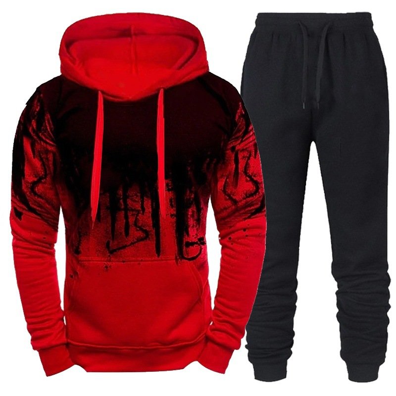 Custom Men's Tracksuit Hoodie and Pants 2 Piece Casual Sportswear Jogger Running Suit Fitness Sweatshirt Hoodies