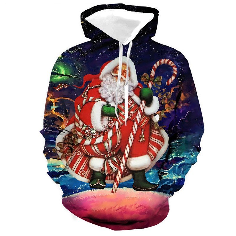 Custom Christmas Print Casual Men's Hoodie And Sweatshirt