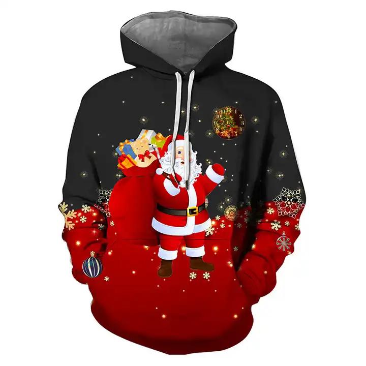 Custom Christmas Print Casual Men's Hoodie And Sweatshirt