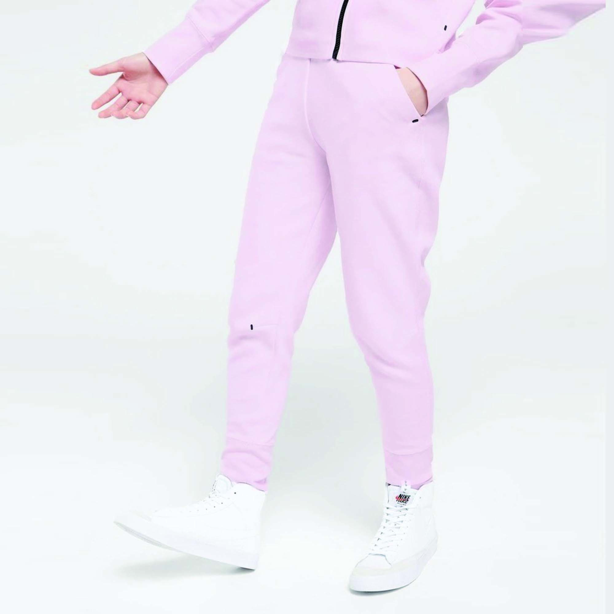 Custom Brand Logo Girls Tech Fleece Tracksuit 69% Cotton 31% Polyester Pink Full Zip Hoodie Joggers Sweatpants Printed