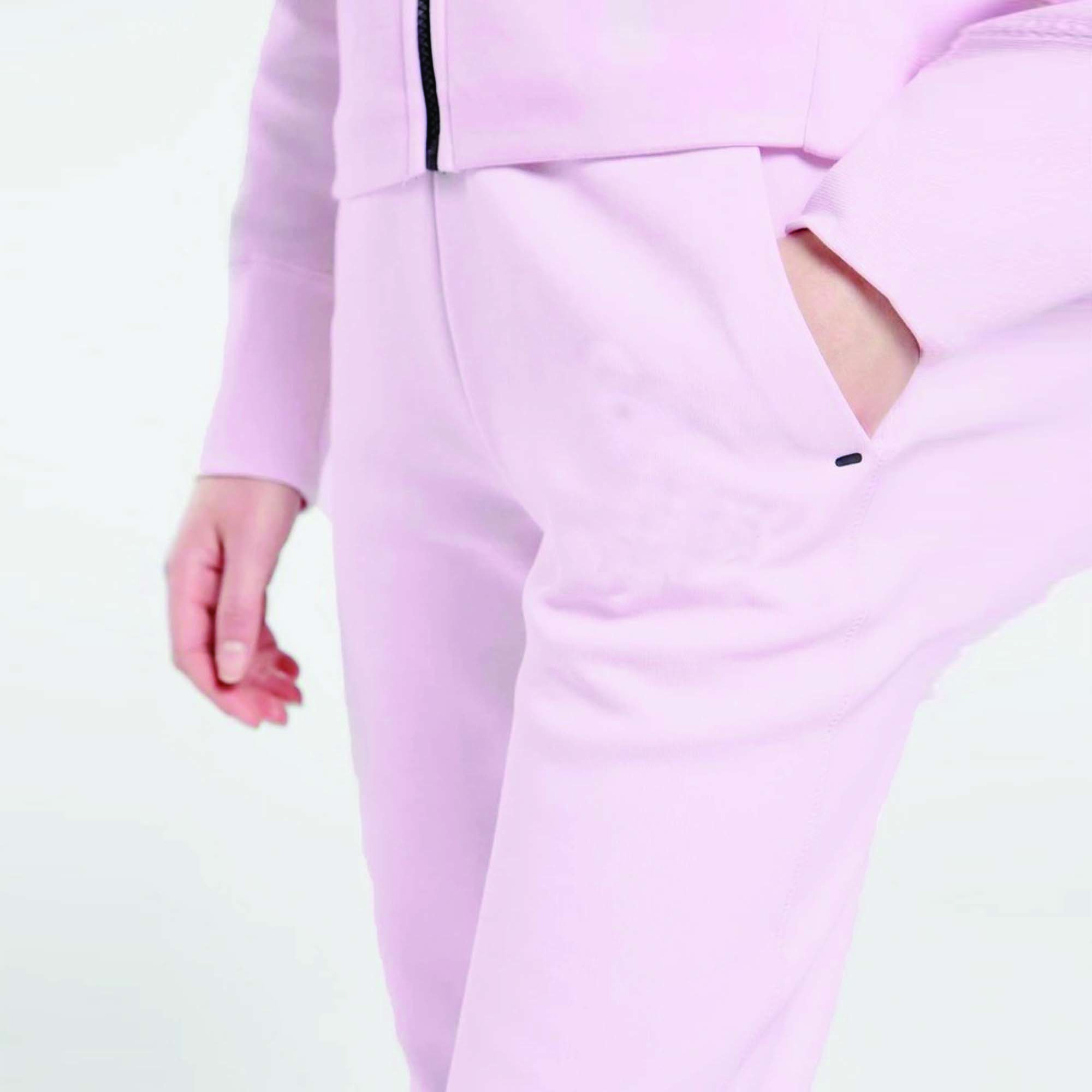 Custom Brand Logo Girls Tech Fleece Tracksuit 69% Cotton 31% Polyester Pink Full Zip Hoodie Joggers Sweatpants Printed