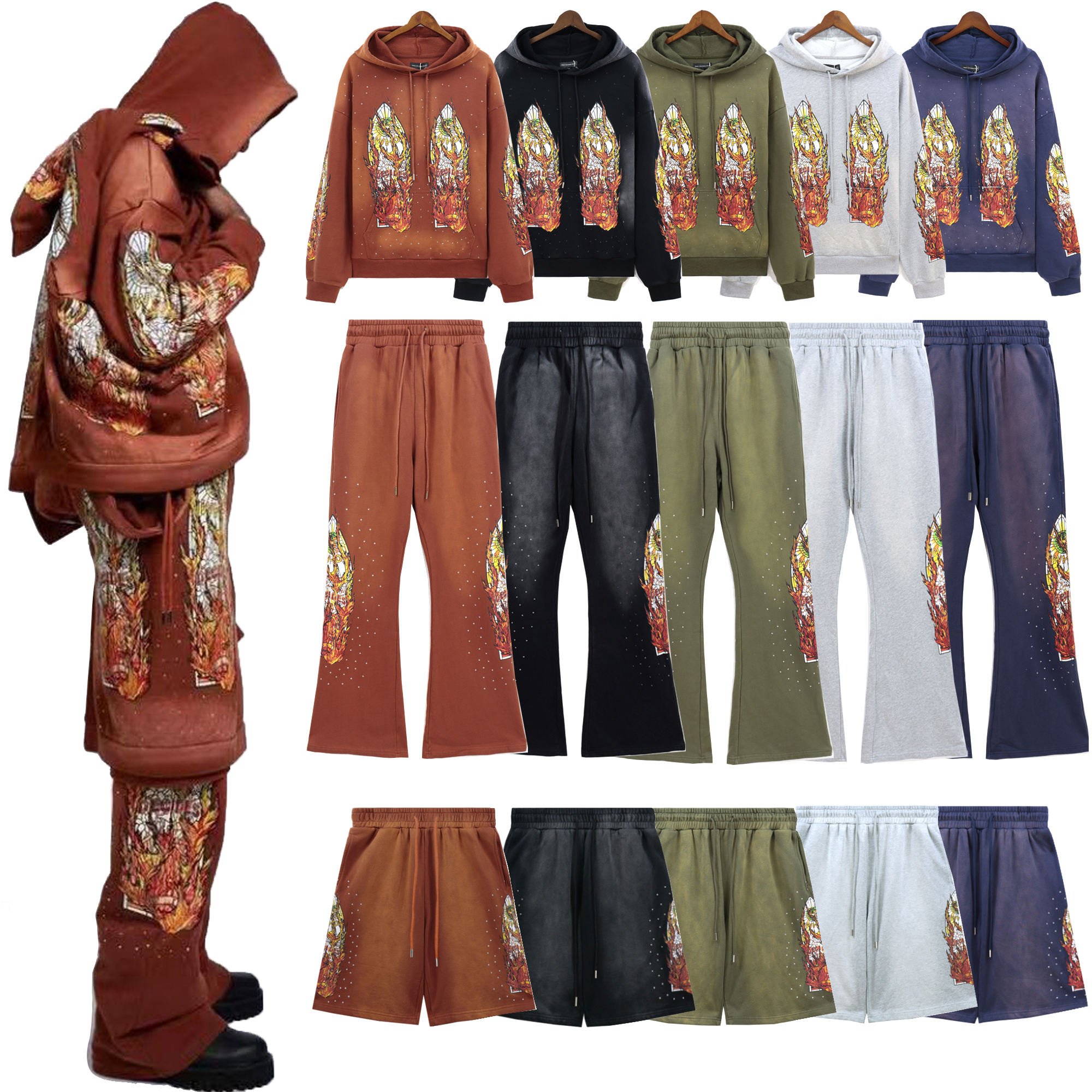 Top Quality Sweatpants and Hoodie Set 100% Cotton Streetwear Pullover Hooded Sweatshirts Who Decides War Men's Hoodie