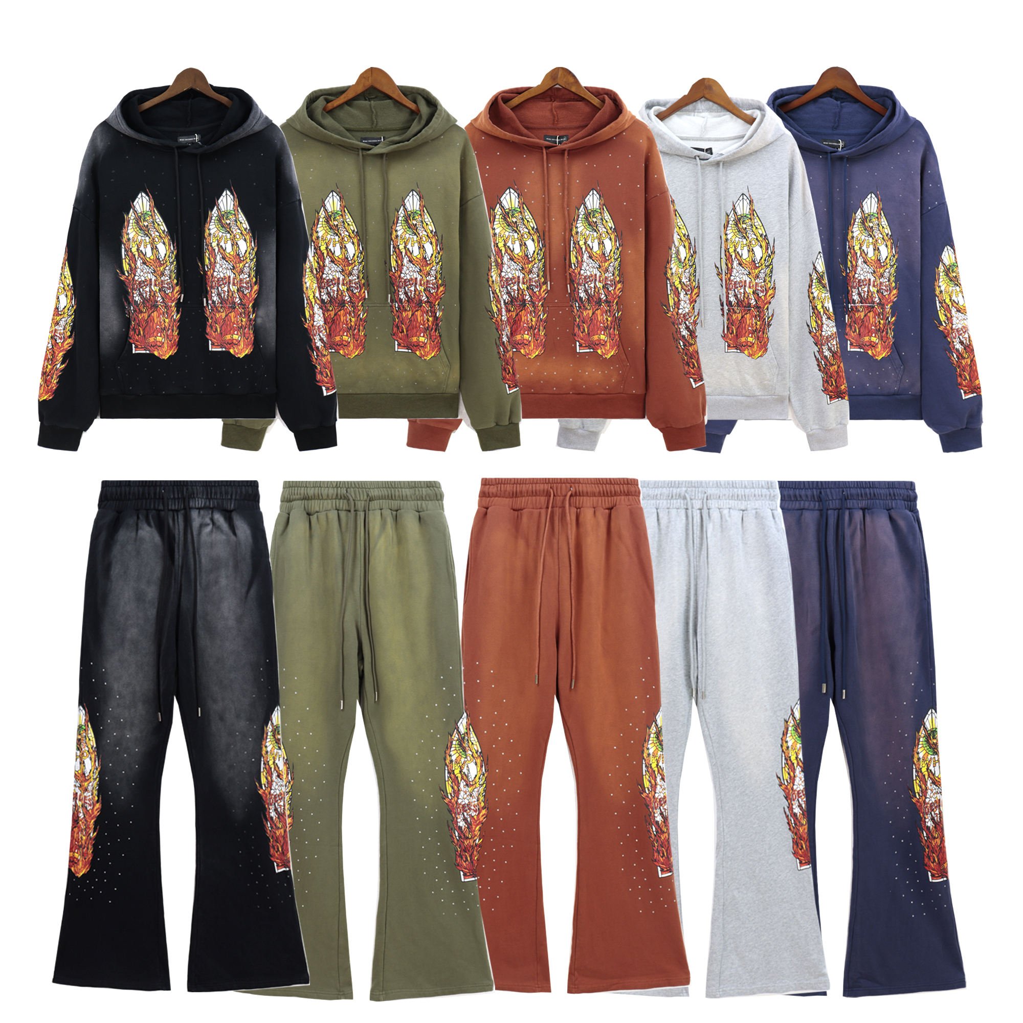 Top Quality Sweatpants and Hoodie Set 100% Cotton Streetwear Pullover Hooded Sweatshirts Who Decides War Men's Hoodie