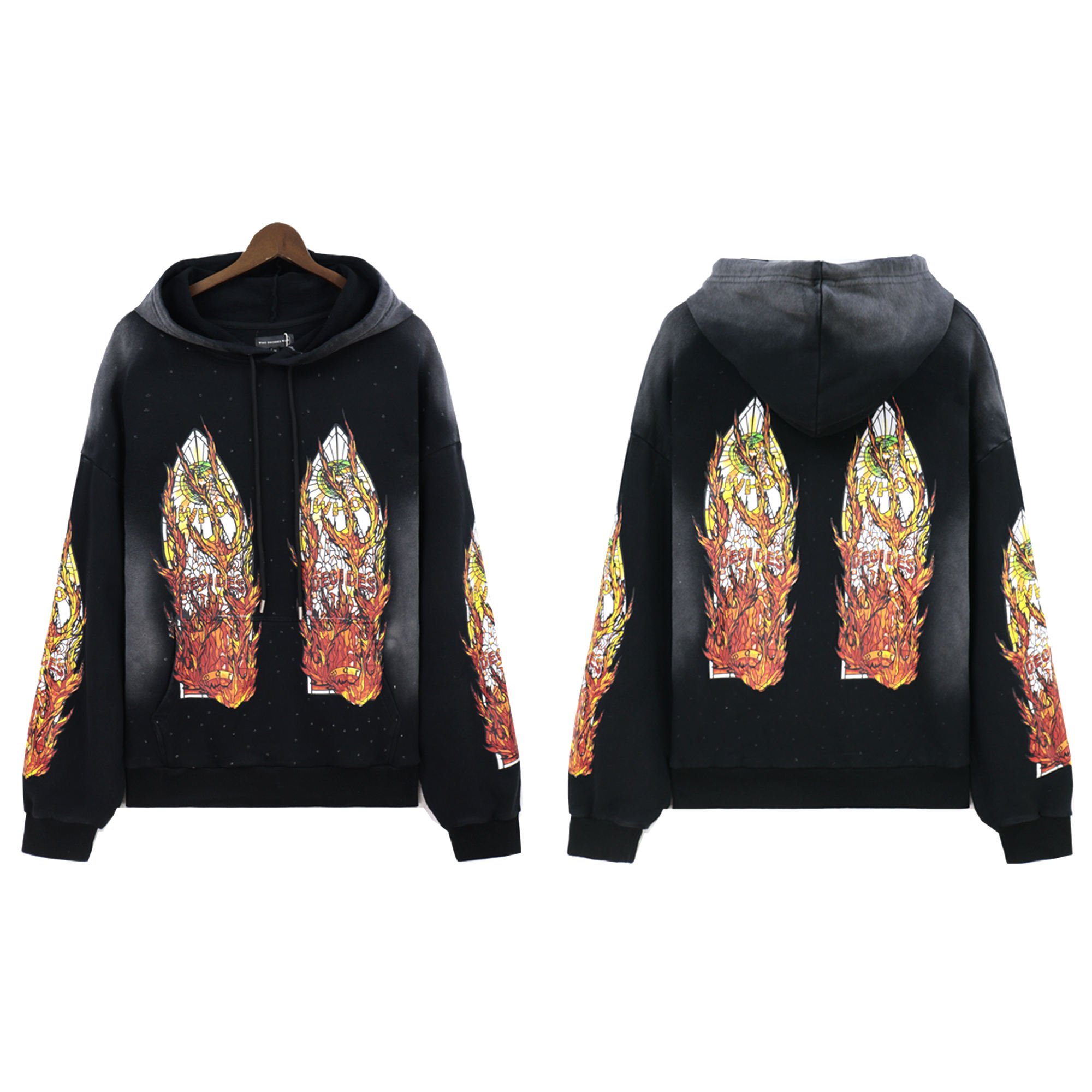 Top Quality Sweatpants and Hoodie Set 100% Cotton Streetwear Pullover Hooded Sweatshirts Who Decides War Men's Hoodie
