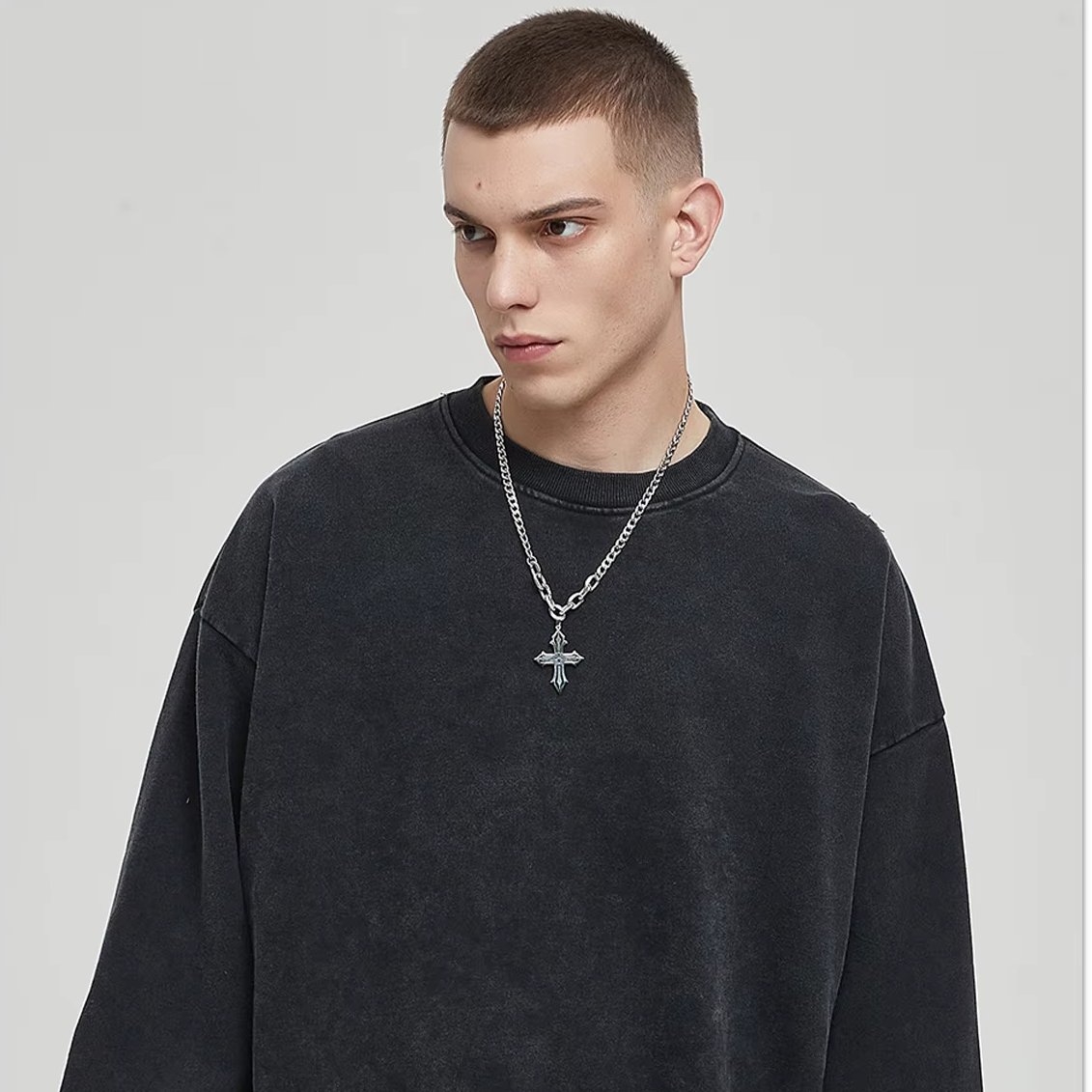 Autumn and Winter New Product 420g Stir fried Snowflake Wash Water Old Blank Shirt Basic Style Customized Men's Hoodie