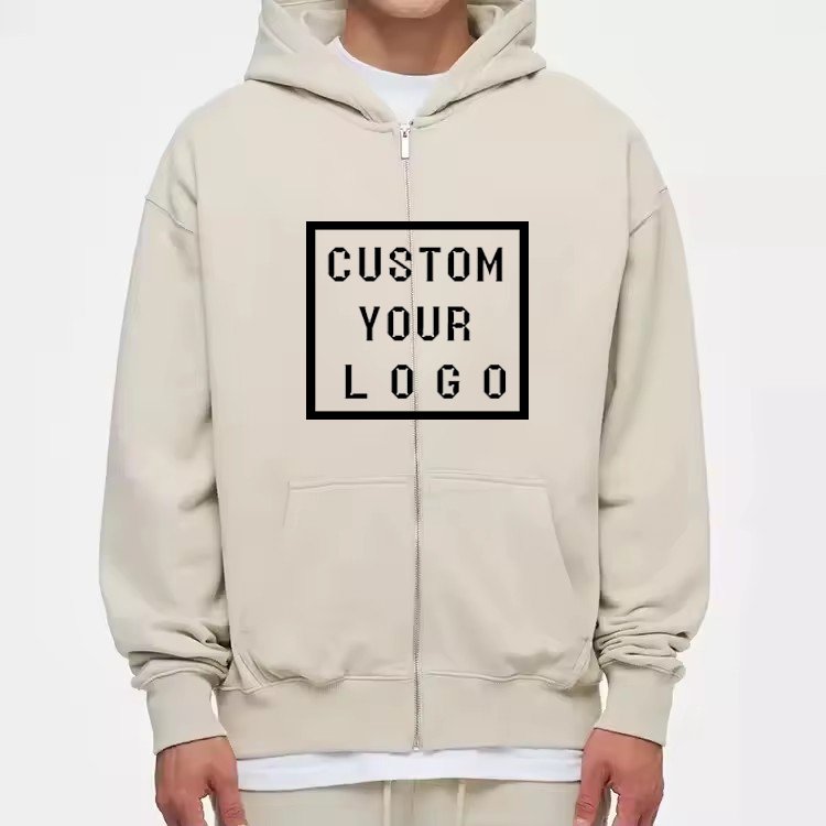 ODM/OEM Wholesale Plus Size Men's Hoodies Zip Up Custom Print Logo Hoodie Heavyweight High Quality Zipper Hoodie