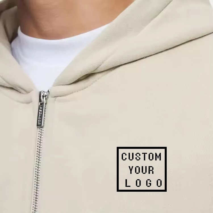 ODM/OEM Wholesale Plus Size Men's Hoodies Zip Up Custom Print Logo Hoodie Heavyweight High Quality Zipper Hoodie