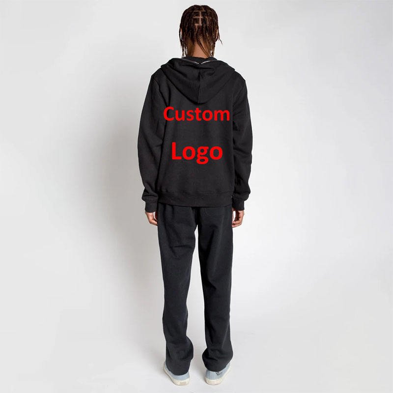 Custom Casual Streetwear Men's Hoodie High Quality Oversized 100% Cotton French Terry Full Zip Up Hoodies