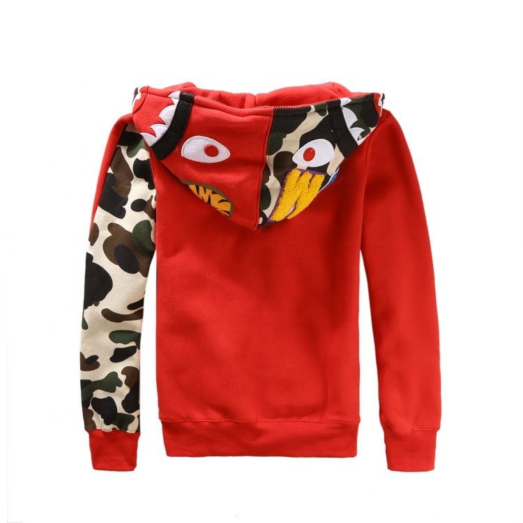 custom high quality streetwear cotton fleece embroidery full face zip up hoodies sweatshirts outdoor long sleeve men's hoodie