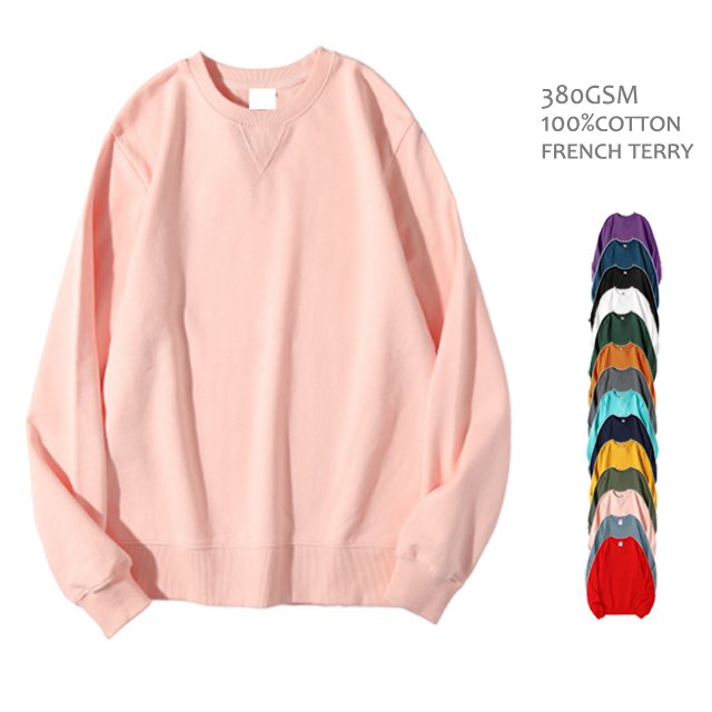 Custom Printing embroidery pattern logo unisex long sleeve solid color men crew neck sweatshirt Men's Hoodies & Sweatshirts