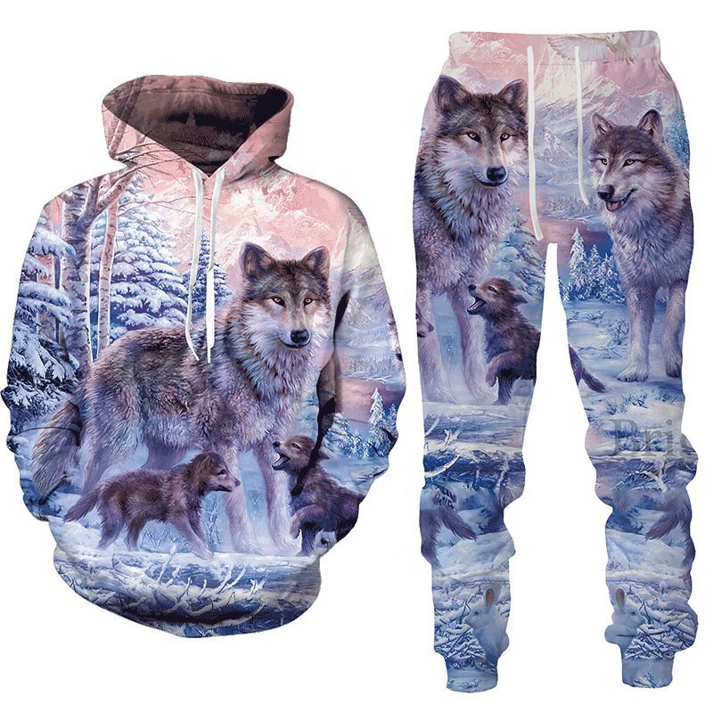 Wholesale New Arrivals sweatsuits Two Pieces Set Jogging Sets Men's Hoodie Pants Sets Gym Men's 3D Print Tracksuit