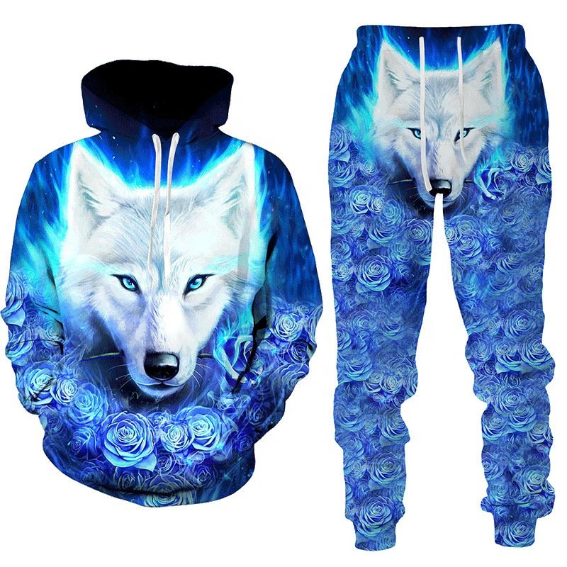 Wholesale New Arrivals sweatsuits Two Pieces Set Jogging Sets Men's Hoodie Pants Sets Gym Men's 3D Print Tracksuit