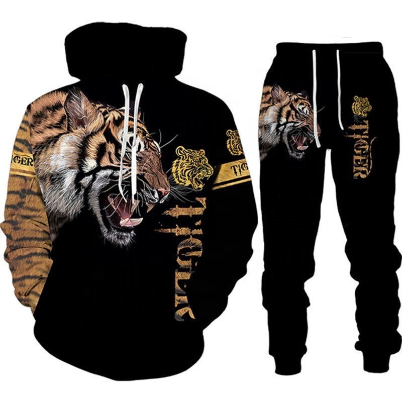 Wholesale New Arrivals sweatsuits Two Pieces Set Jogging Sets Men's Hoodie Pants Sets Gym Men's 3D Print Tracksuit