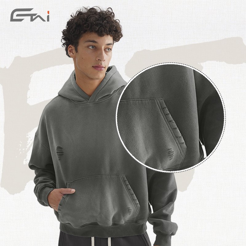 Wholesale Quality Puff Printing Heavyweight Cotton Men's Hoody Oversized Custom Print Luxury Pullover Cotton Custom Hoodies