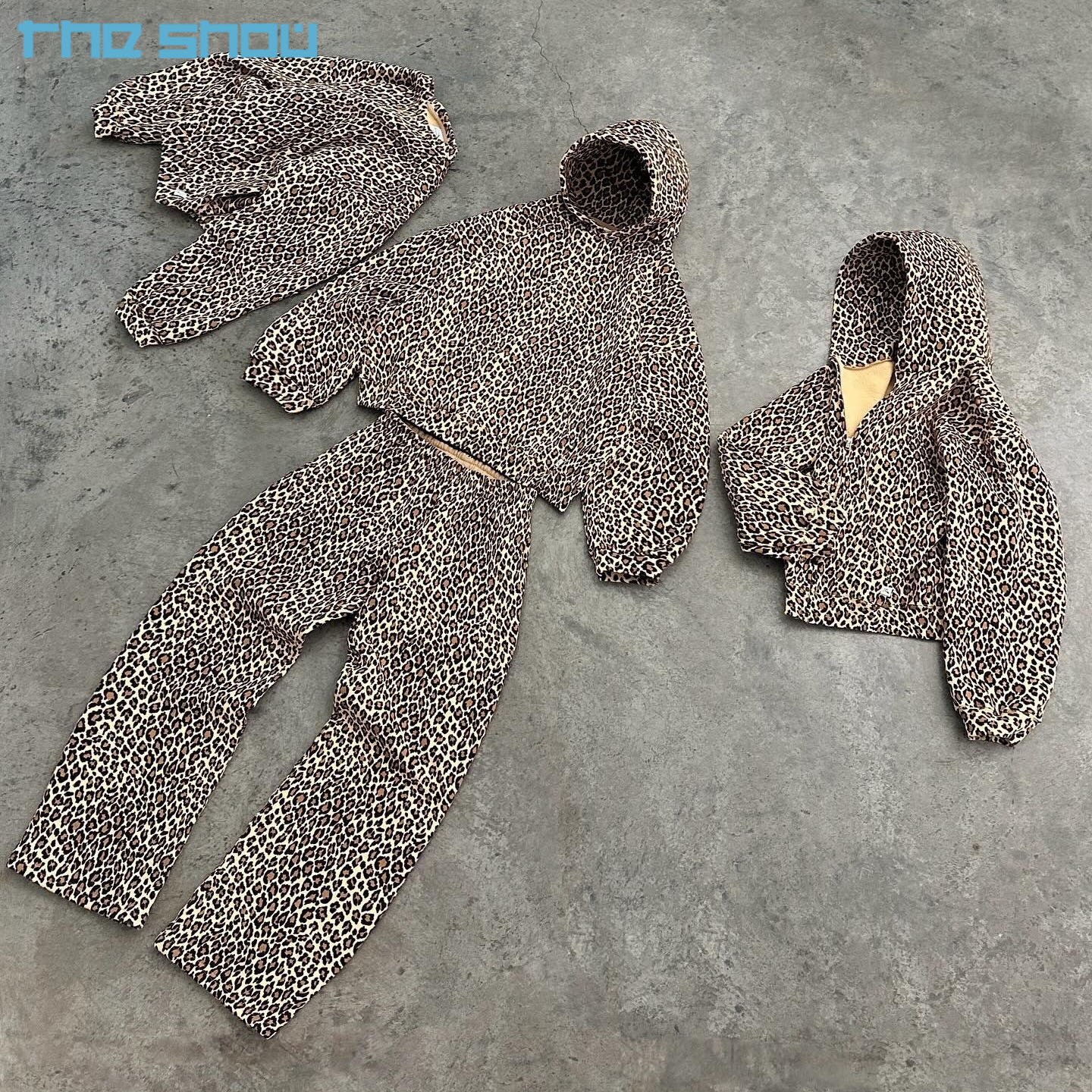High Quality Customization Sweats Leopard Print Hooded 400GSM Heavyweight 100% Cotton Men's Hoodie Oversized Boxy Sweatshirts