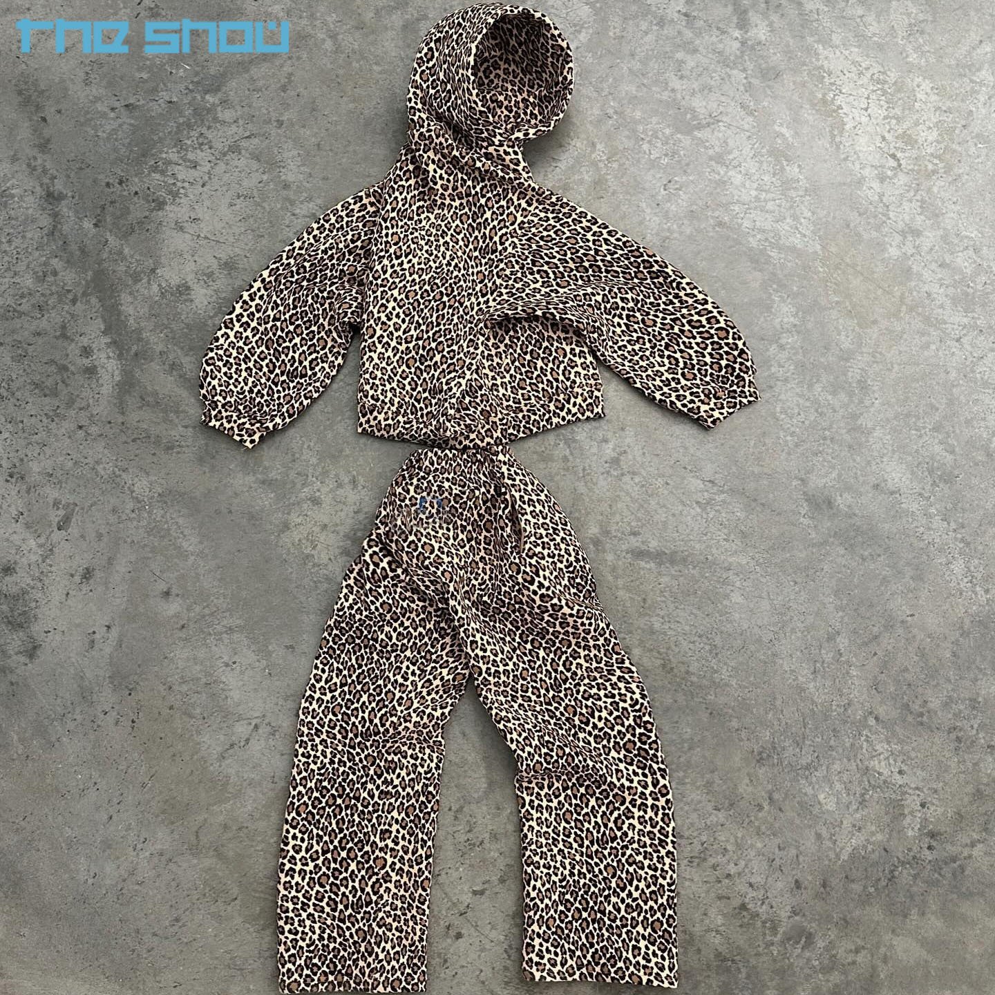 High Quality Customization Sweats Leopard Print Hooded 400GSM Heavyweight 100% Cotton Men's Hoodie Oversized Boxy Sweatshirts